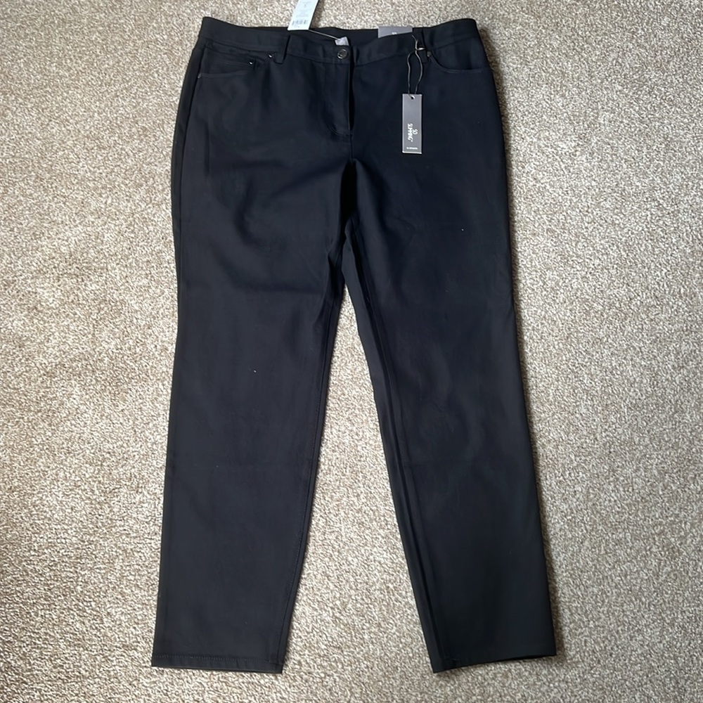 NWT Chico’s So Slimming Getaway 5-Pocket Pants Black slim leg sz 3 30.5” Reg